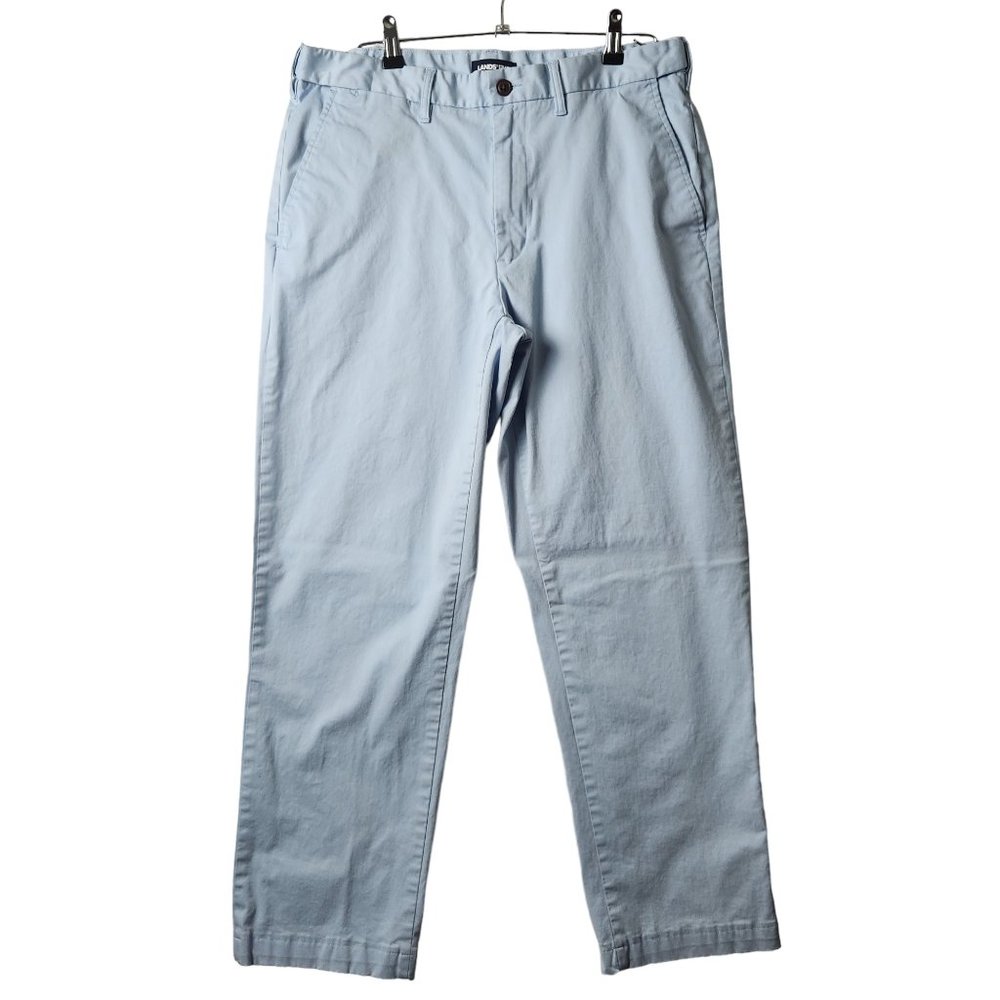 Lands End Mens Traditional Fit Comfort Waist Light Blue Chino Size 38